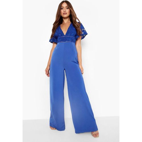 Combinaison Large À Décolleté Plongeant Et Dentelle - 36 - boohoo - Modalova