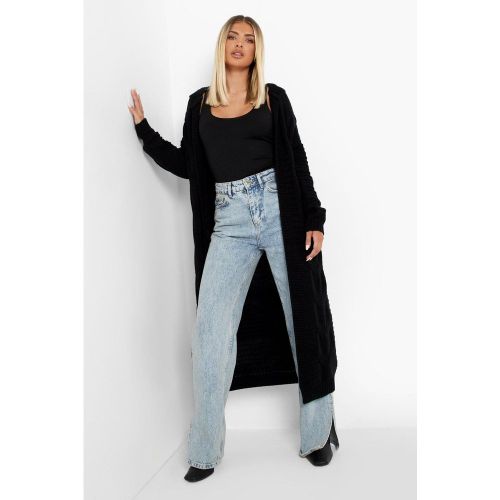 Cardigan Long À Capuche En Maille Torsadée - S - boohoo - Modalova