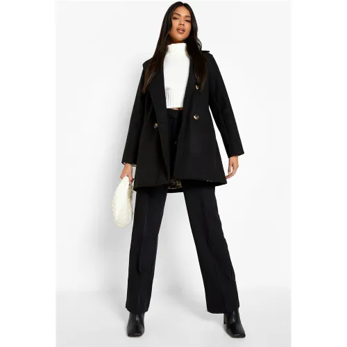 Manteau Mi-Long Effet Laine - 36 - boohoo - Modalova