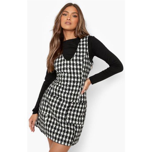 Robe Salopette À Motif Pied-De-Poule - 42 - boohoo - Modalova