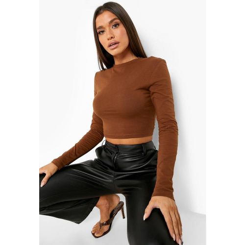 Crop Top Basique À Manches Longues - 38 - boohoo - Modalova