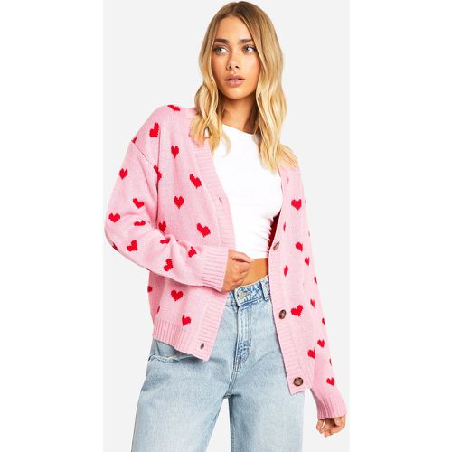 Gilet Court Cœur - Rose - L, Rose - boohoo - Modalova