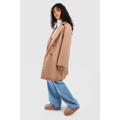 Manteau Cache-Cœur Effet Laine - 8 - boohoo - Modalova
