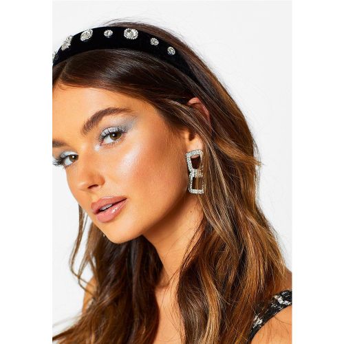 Bandeau Pour Cheveux En Velours À Strass Et Bijoux - One Size - boohoo - Modalova