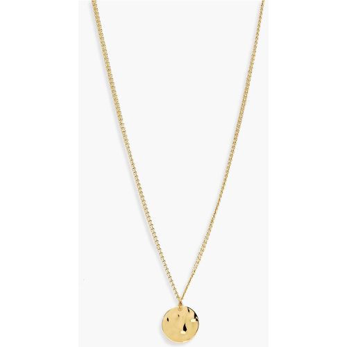 Collier Avec Pendentif Pièce Martelé - Taille Unique - boohoo - Modalova