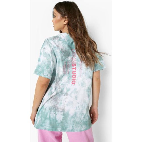 T-Shirt Oversize Effet Tie Dye À Inscription Dsgn Studio - S - boohoo - Modalova