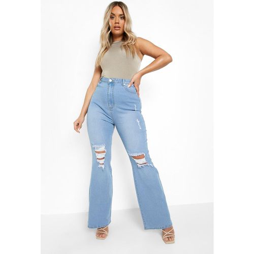 Grande Taille - Jean Droit Taille Haute À Fentes - 44 - boohoo - Modalova