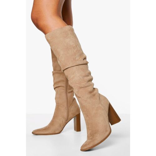 Bottes Froncées À Talon Carré - 37 - boohoo - Modalova