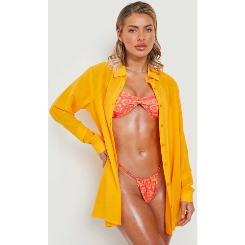 Chemise De Plage En Mousseline De Soie - M - boohoo - Modalova