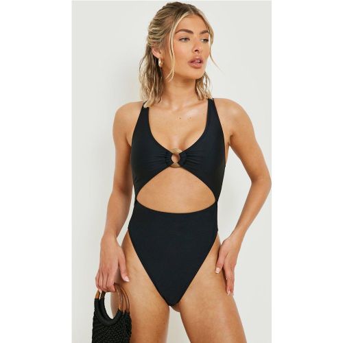 Maillot De Bain À Découpes Et Anneau En Bois - 42 - boohoo - Modalova