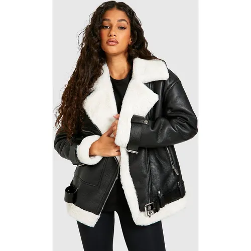 Blouson Aviateur Premium À Ceinture - 38 - boohoo - Modalova