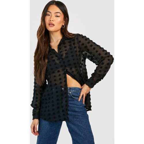 Chemise Oversize Texturée À Pois - 38 - boohoo - Modalova