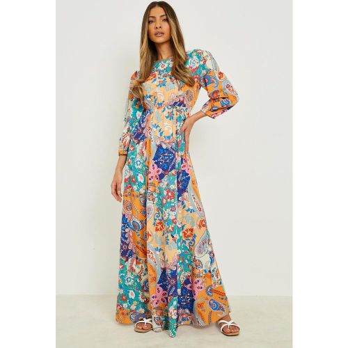 Robe Longue À Dos Nu Et Imprimé - 42 - boohoo - Modalova