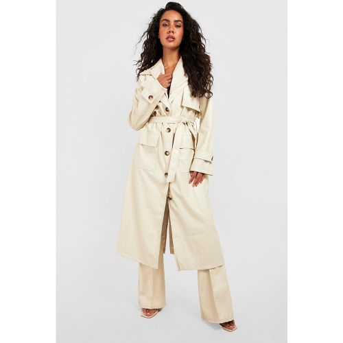 Trench - Blanc Écru - 42, Blanc Écru - boohoo - Modalova