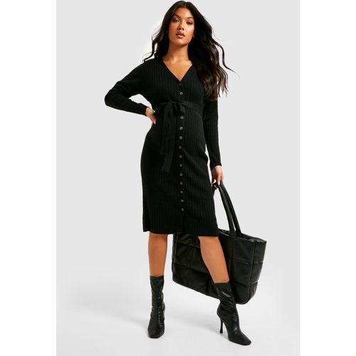 Maternité - Robe Pull De Grossesse Mi-Longue Boutonnée - 36 - boohoo - Modalova