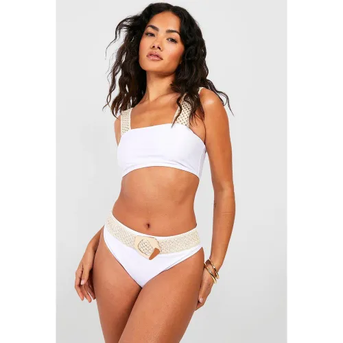 Bas De Maillot Taille Haute À Détails En Crochet - 42 - boohoo - Modalova