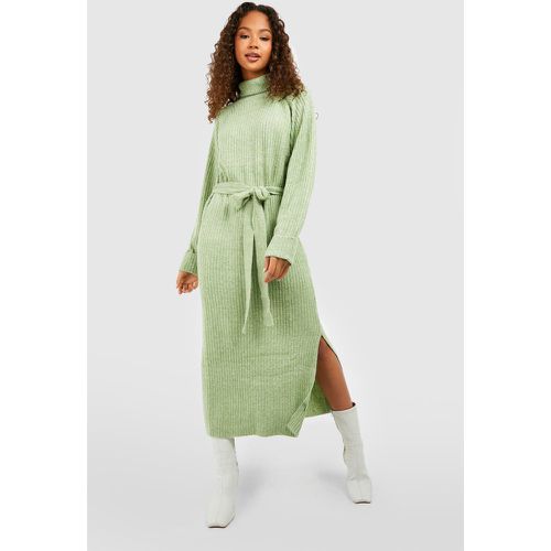 Robe Pull Longue À Col Roulé En Maille Fine - S - boohoo - Modalova