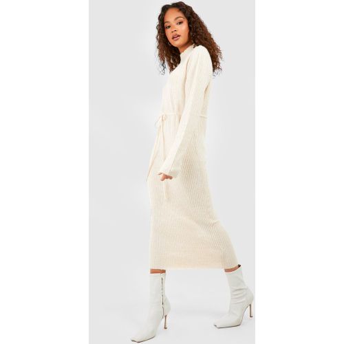 Robe Mi-Longue À Cordon De Serrage - Blanc Écru - S, Blanc Écru - boohoo - Modalova