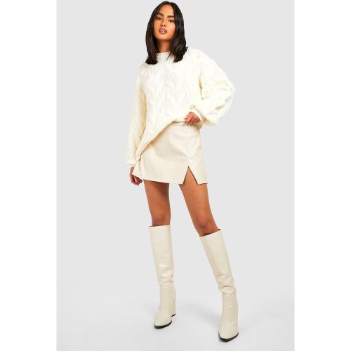 Pull En Maille Côtelée Épaisse - Blanc Écru - S, Blanc Écru - boohoo - Modalova