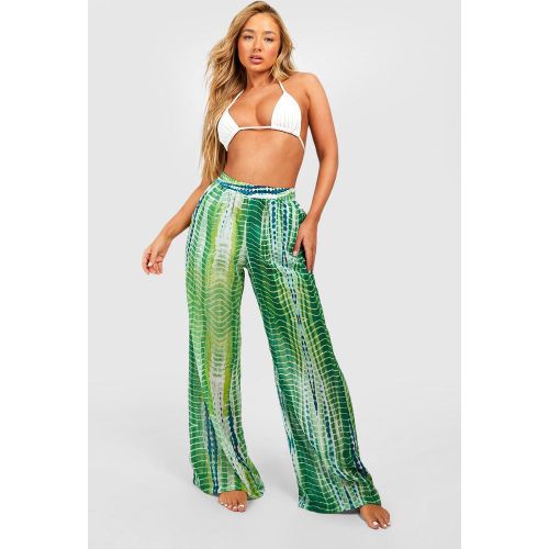 Pantalon De Plage Effet Tie Dye En Mousseline De Soie - L - boohoo - Modalova