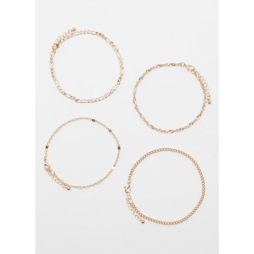 Lot De 4 Bracelets De Cheville - One Size - boohoo - Modalova