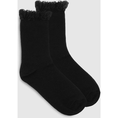 Lot De 2 Paires De Chaussettes Côtelées À Dentelle - One Size - boohoo - Modalova