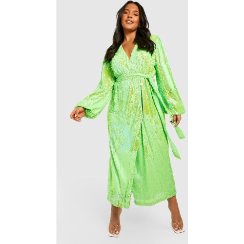 Grande Taille - Robe Mi-Longue Pailletée - 48 - boohoo - Modalova