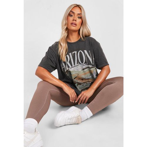 Grande Taille - T-Shirt Oversize Délavé À Slogan Arizona - 48 - boohoo - Modalova