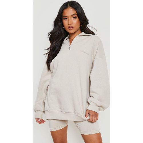 Petite" - Ensemble Avec Sweat Zippé Et Short Cycliste - S - boohoo - Modalova