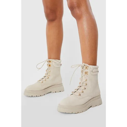 Bottines À Lacets Et Semelle Crantée - 40 - boohoo - Modalova