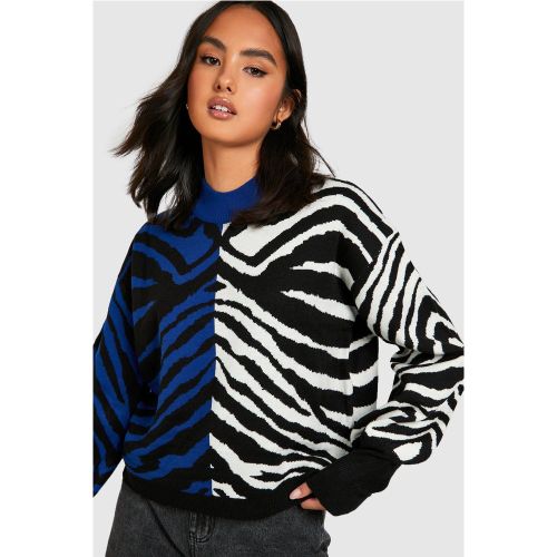 Pull Color Block À Imprimé Zèbre - S - boohoo - Modalova