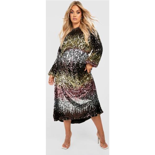 Grande Taille - Robe Mi-Longue Surteinte À Paillettes - 50 - boohoo - Modalova