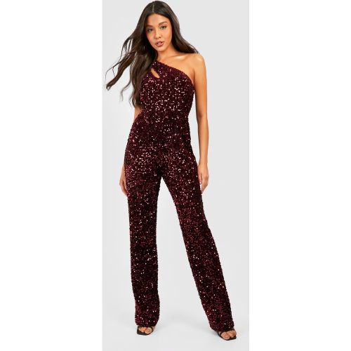 Combinaison Asymétrique Pailletée En Velours - 40 - boohoo - Modalova