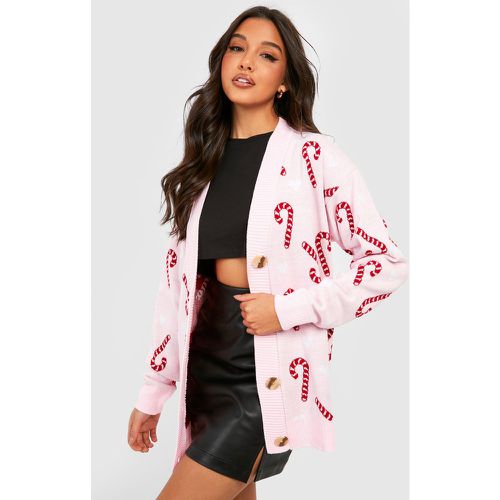 Cardigan De Noël À Motif Sucre D'Orge - L - boohoo - Modalova