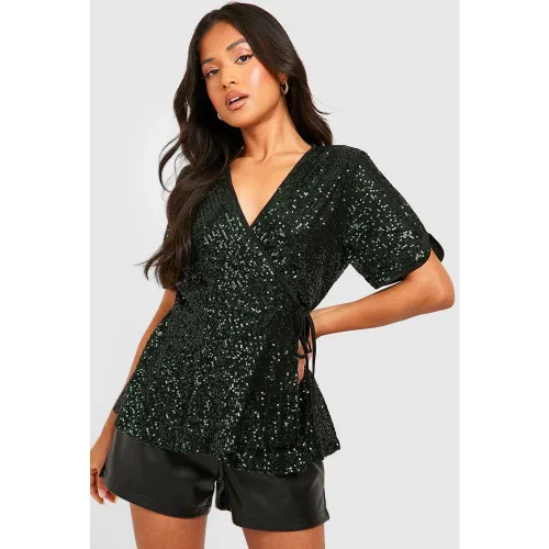 Petite" - Top Cache-Cœur Pailleté - 40 - boohoo - Modalova