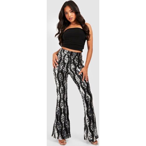 Petite" - Pantalon Flare Bicolore Pailleté - 36 - boohoo - Modalova