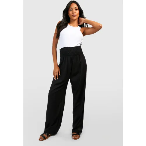 Maternité - Pantalon De Grossesse Large En Lin - 36 - boohoo - Modalova