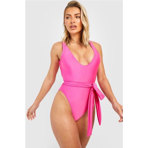 Maillot De Bain Noué À Col Rond - 34 - boohoo - Modalova