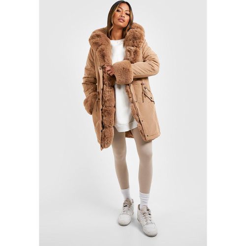 Parka À Bordure En Fausse Fourrure Premium - S - boohoo - Modalova