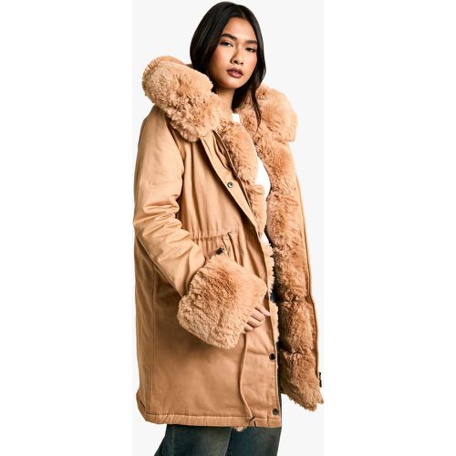 Parka À Bordure En Fausse Fourrure Premium - S - boohoo - Modalova