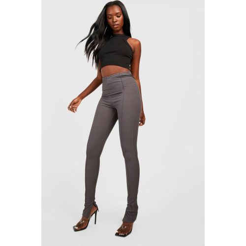 Pantalon Flare Fendu Côtelé - 34 - boohoo - Modalova