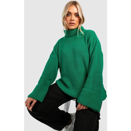 Grande Taille - Pull En Maille À Col Roulé - Vert Émeraude - 44, Vert Émeraude - boohoo - Modalova