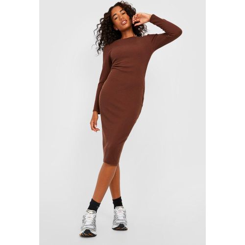 Robe Moulante Côtelée À Manches Longues - 38 - boohoo - Modalova