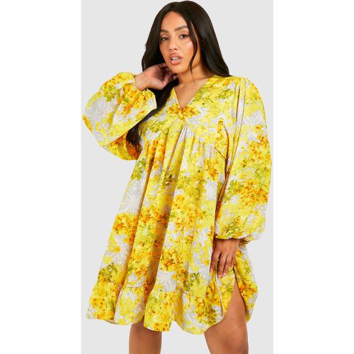 Grande Taille - Robe Fleurie À Volants - 44 - boohoo - Modalova