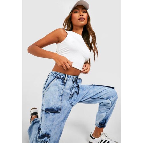 Jean Cargo Surteint Taille Haute - 38 - boohoo - Modalova