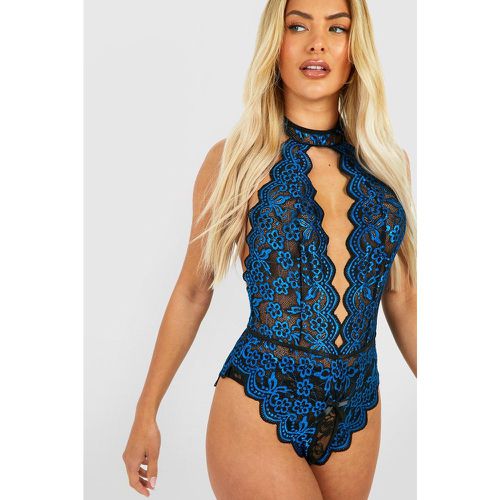 Body Dos Nu En Dentelle Contrastante - L - boohoo - Modalova