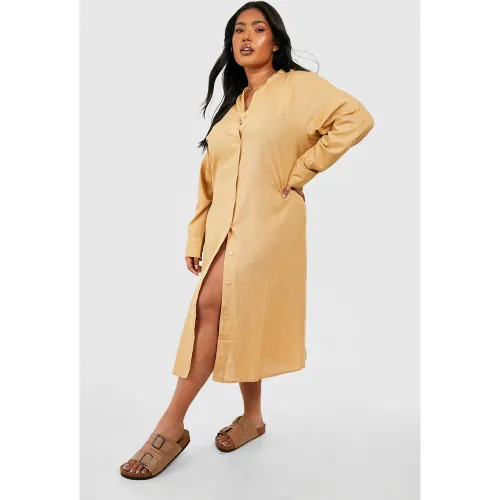 Grande Taille - Robe Chemise Mi-Longue - 44 - boohoo - Modalova