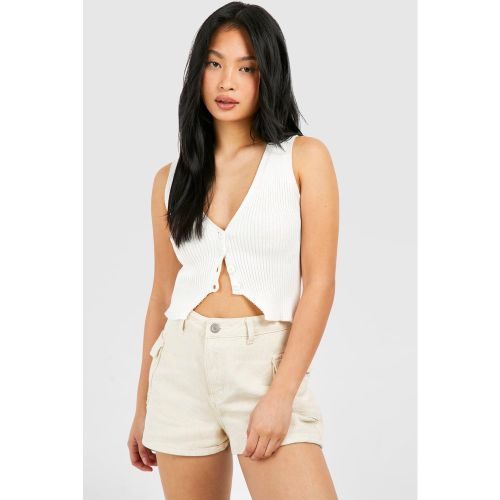 Petite" - Short Cargo - Blanc Écru - 32, Blanc Écru - boohoo - Modalova