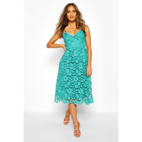 Robe Patineuse Mi-Longue En Dentelle - 40 - boohoo - Modalova