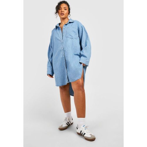 Grande Taille - Robe Chemise En Jean - 52 - boohoo - Modalova